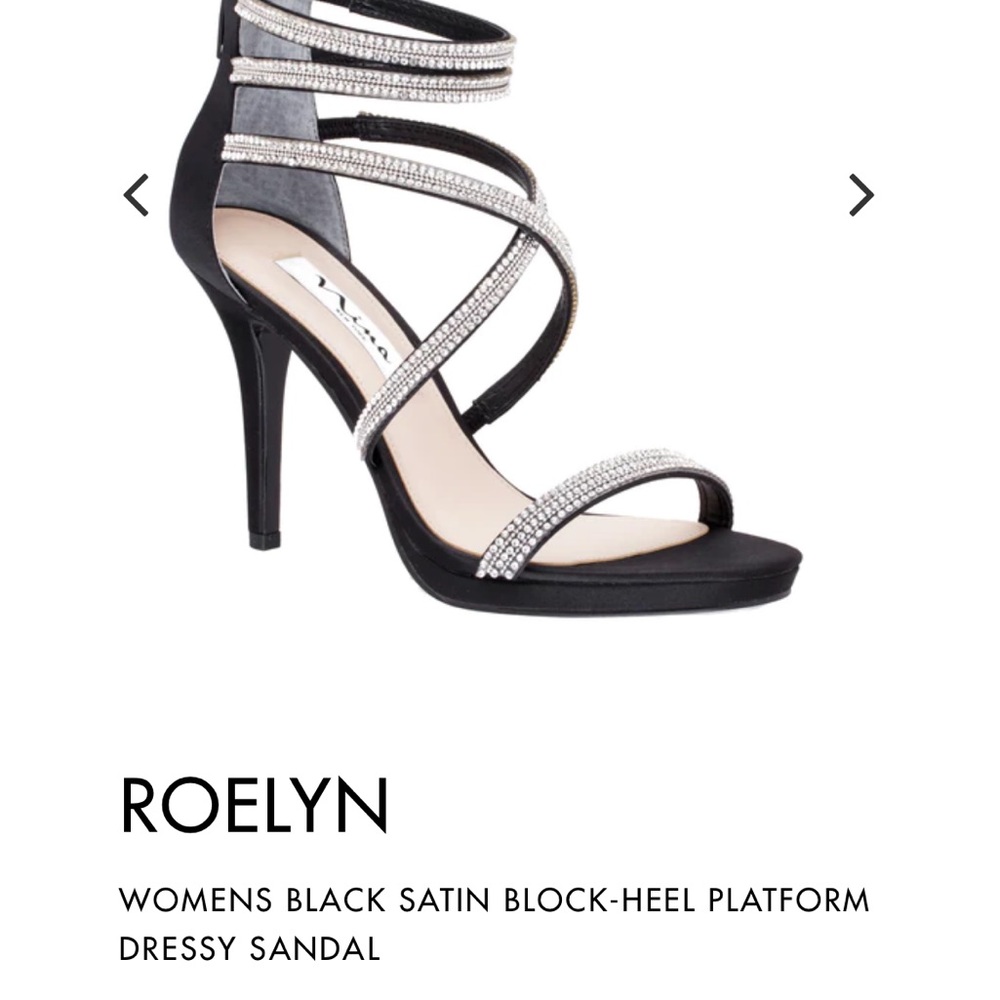WOMENS BLACK SATIN BLOCK-HEEL PLATFORM DRESSY SANDAL